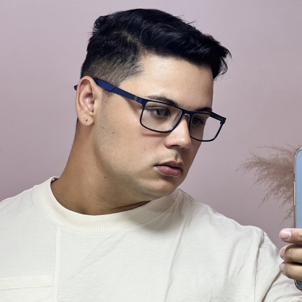 Armação de Óculos AQ240701 Retangular Azul